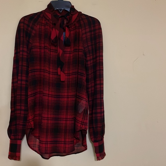 Polo Ralph Lauren Gorgeous Plaid Tie-Neck Blouse - Picture 2 of 4